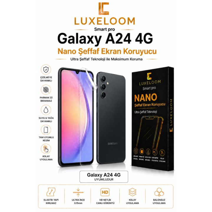 Galaxy A24 4G Uyumlu Nano Şeffaf Ekran Koruyucu