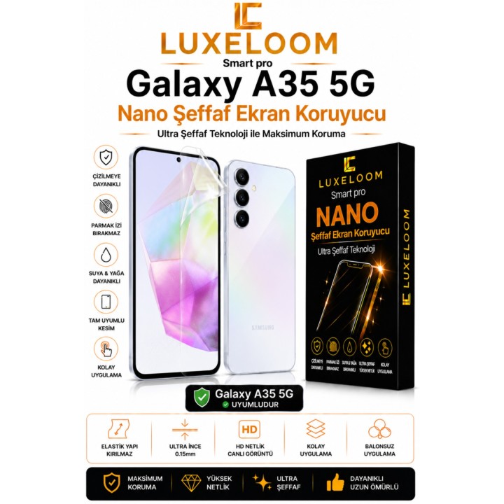 Galaxy A35 5G Smart Pro Nano Şeffaf Ekran Koruyucu