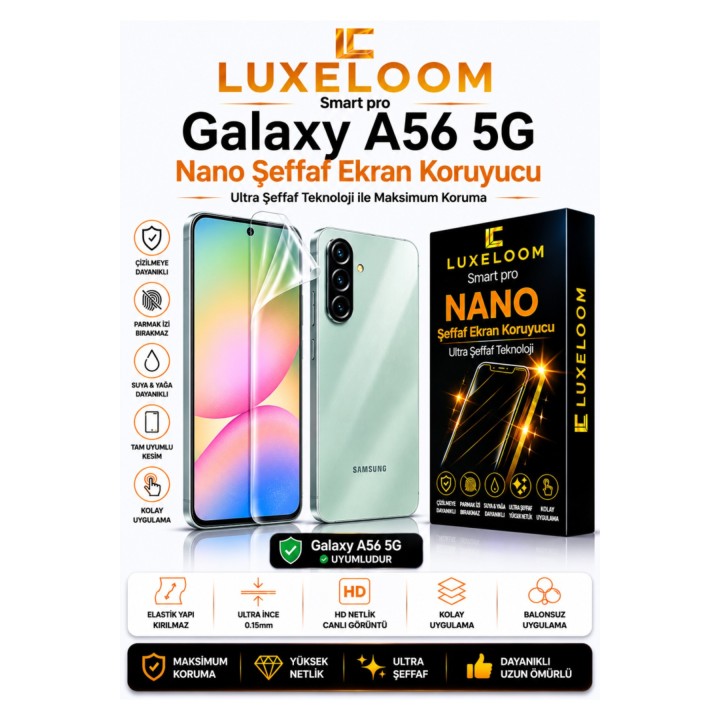 Samsung Galaxy A56 5G Smart Pro Nano Şeffaf Ekran Koruyucu (0.15mm)