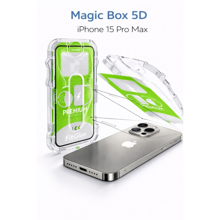 iPhone 15 Pro Max Epro 5D Şeffaf Ekran Koruyucu Cam – Full Kaplama