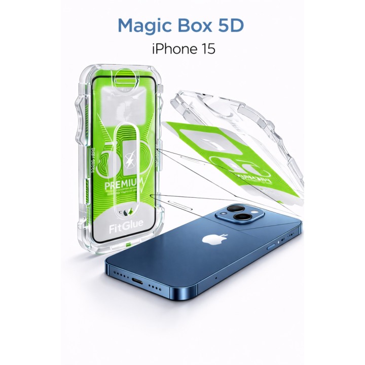 iPhone 15 Epro 5D Şeffaf Ekran Koruyucu Cam – Full Kaplama