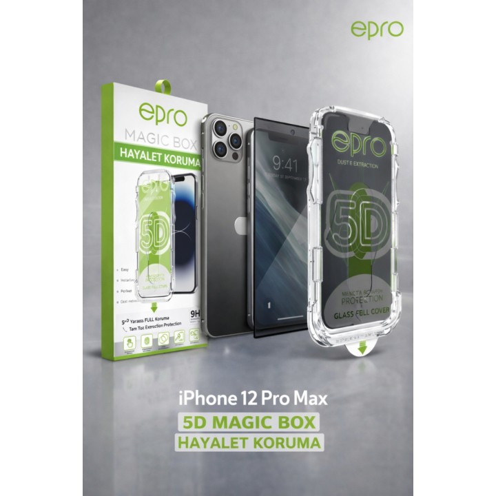iPhone 12 Pro Max Epro Magic Box Hayalet 5D Gizli Ekran Koruyucu
