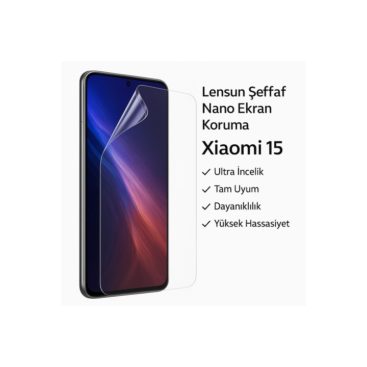 Lensun Şeffaf Nano Ekran Koruma – mi 15