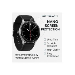 Lensun Şeffaf Nano Ekran Koruma – Samsung Galaxy Watch Classic 43mm