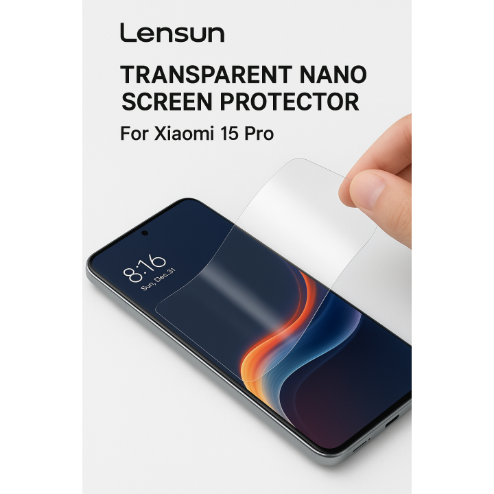 Lensun Şeffaf Nano Ekran Koruma Xiaomi 15 Pro
