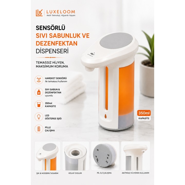 LUXELOOM Sensörlü Otomatik Dispenser - 350ml