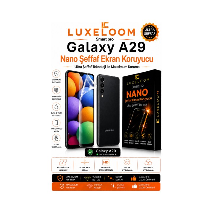 Smart Pro Samsung Galaxy A29 Nano Şeffaf Ekran Koruyucu