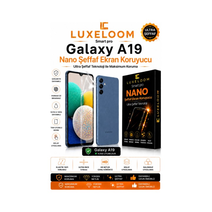 Smart Pro Samsung Galaxy A19 Nano Şeffaf Ekran Koruyucu