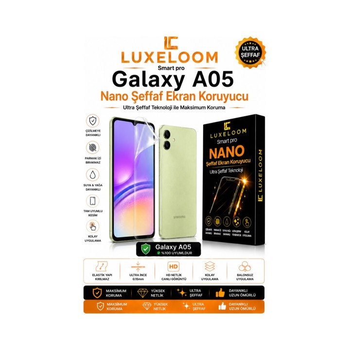 Samsung Galaxy A05 Smart Pro Nano Şeffaf Ekran Koruyucu