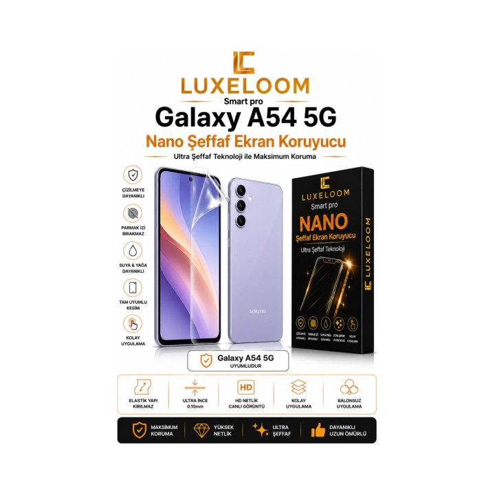 Smart Pro Galaxy A54 5G Nano Şeffaf Ekran Koruyucu (0.15mm)