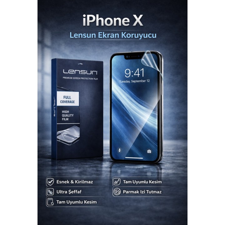 iPhone X Lensun Premium Ekran Koruyucu Film