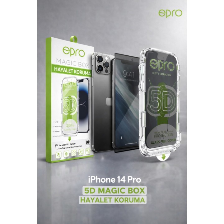 eproro iPhone 14 Pro 5D Magic Box Hayalet Ekran Koruyucu