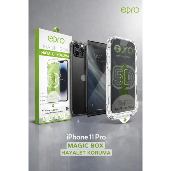 epro iPhone 11 Pro Magic Box Hayalet Koruma 9H Tam Ekran Koruyucu