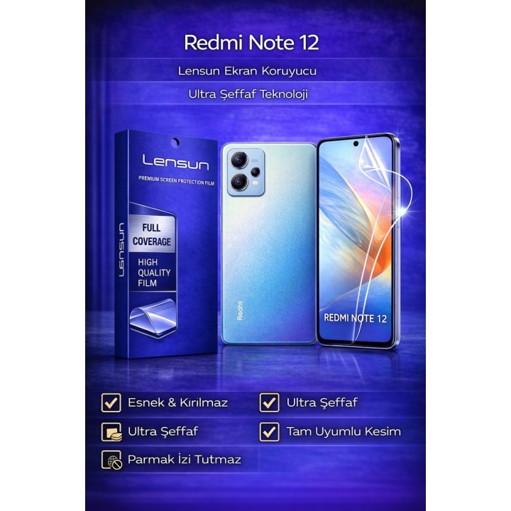 Lensun Redmi Note 12 Ultra Şeffaf Ekran Koruyucu