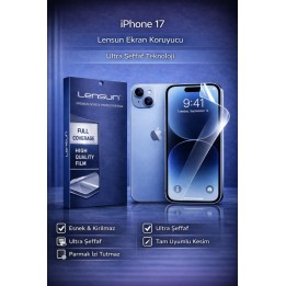 Lensun Apple iPhone Uyumlu  17 Ultra Şeffaf Esnek Ekran Koruyucu Film 