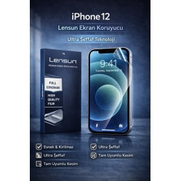 Lensun Apple iPhone Uyumlu  12 Ultra Şeffaf Ekran Koruyucu Film | Kali