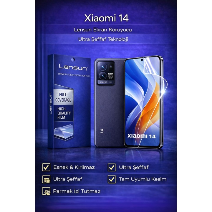 Xiaomi 14 Lensun Ultra Şeffaf Ekran Koruyucu Film