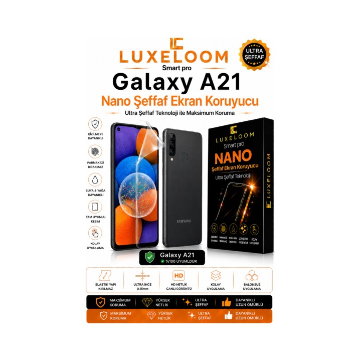 Smart pro Samsung Galaxy A21 Nano Şeffaf Ekran Koruyucu