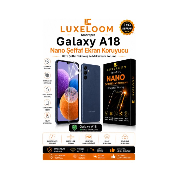 Smart pro Galaxy A18 Nano Şeffaf Ekran Koruyucu