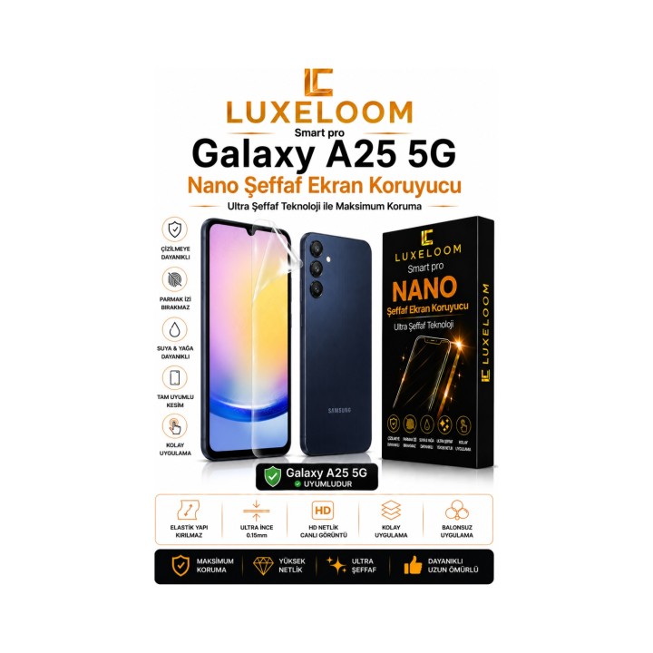 Samsung Galaxy A25 5G Smart Pro Nano Şeffaf Ekran Koruyucu