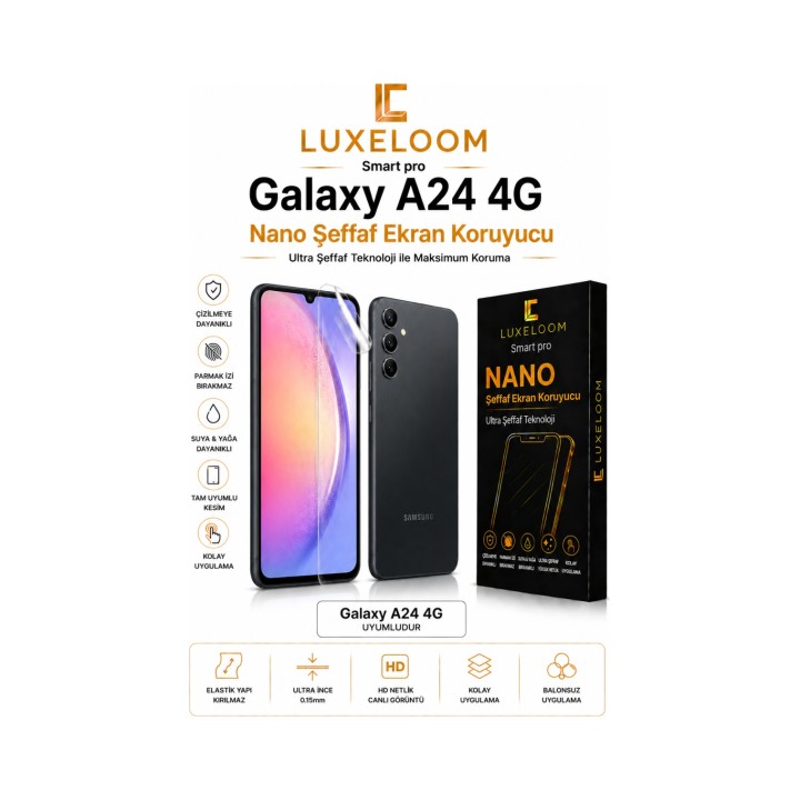 Galaxy A24 4G Uyumlu Nano Şeffaf Ekran Koruyucu