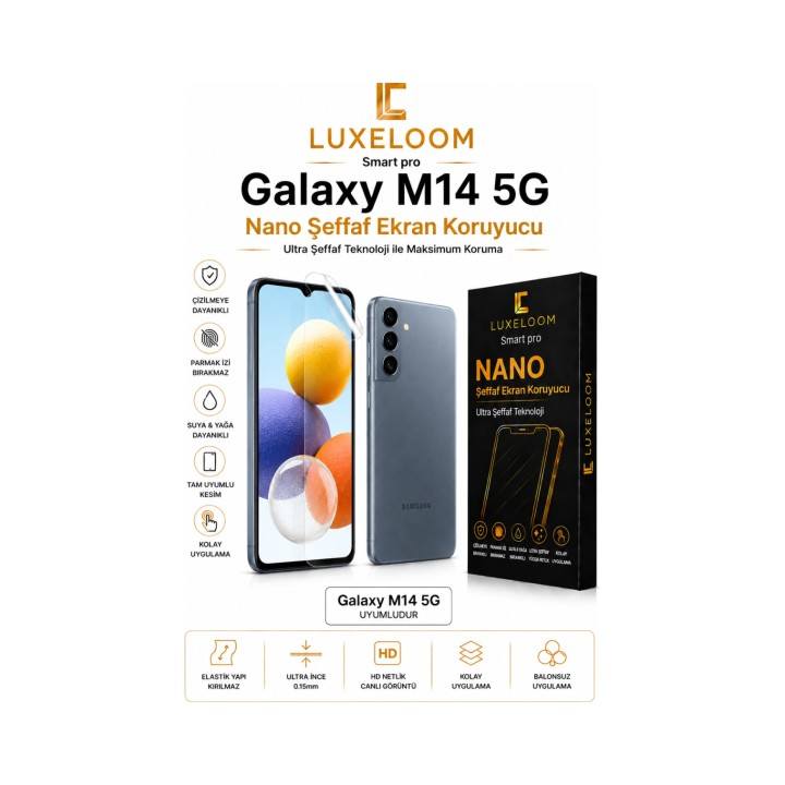Galaxy M14 5G Nano Şeffaf Ekran Koruyucu