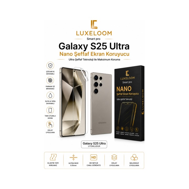 Nano Şeffaf Ekran Koruyucu - Samsung Galaxy S25 Ultra