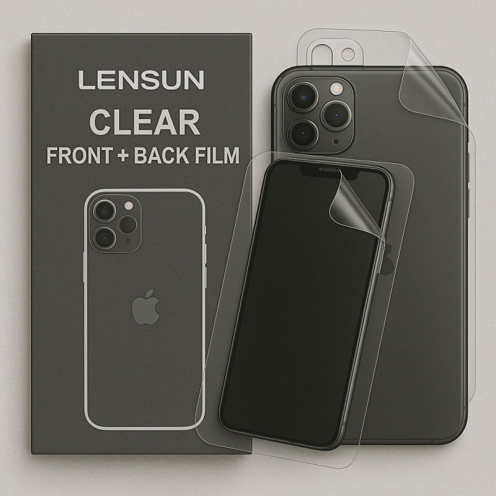 Lensun Şeffaf Ön Ve Arka Kaplama Apple Uyumlu iPhone 11 Pro Max