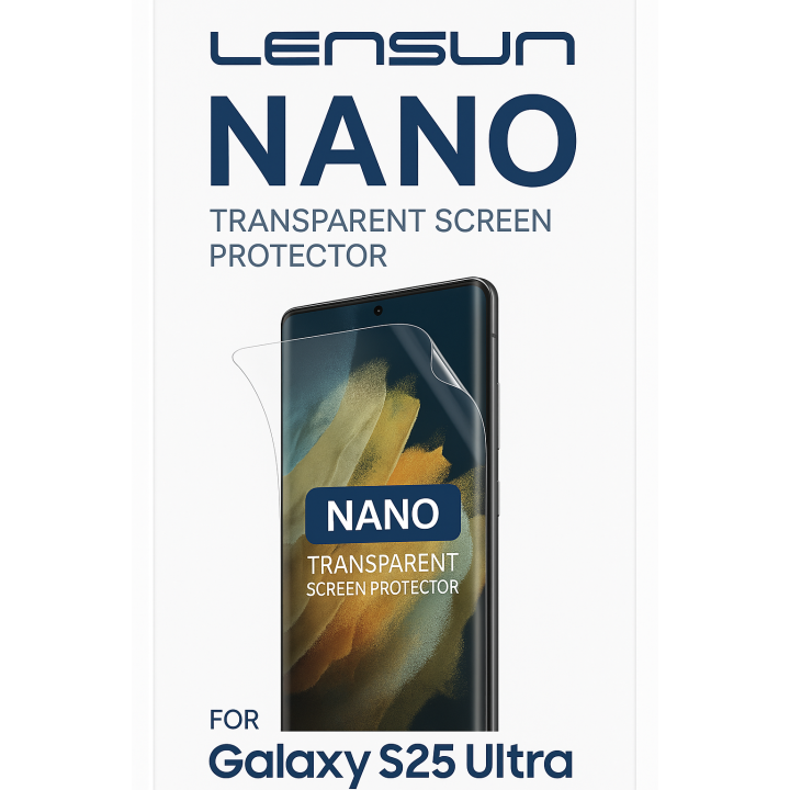 Galaxy Uyumlu S25 Ultra Lensun Nano Şeffaf Ekran Koruyucu