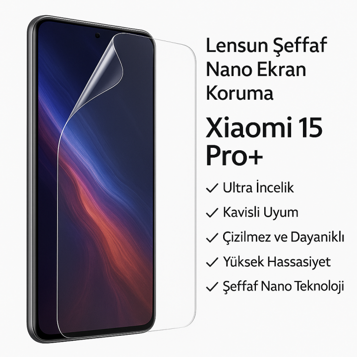 Lensun Şeffaf Nano Ekran Koruma Xiaomi 15 Pro+