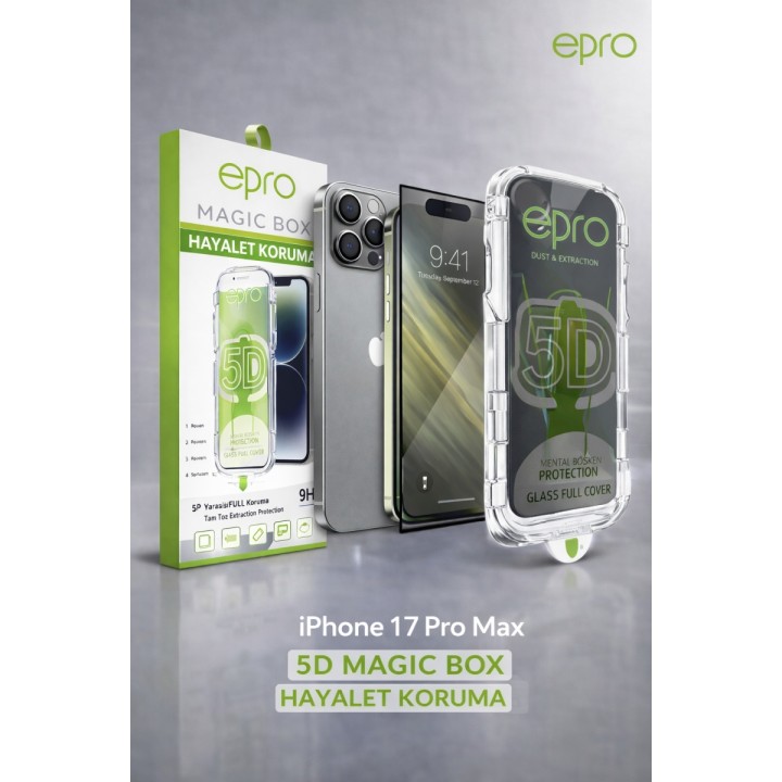 Epro Apple iPhone Uyumlu  17 Pro Max 5d Magic Box Hayalet Korumalı Ekr