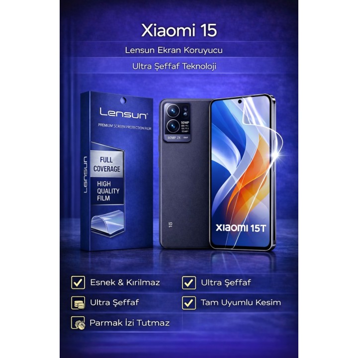 Lensun Xiaomi 15t Ultra Şeffaf Esnek Ekran Koruyucu Film