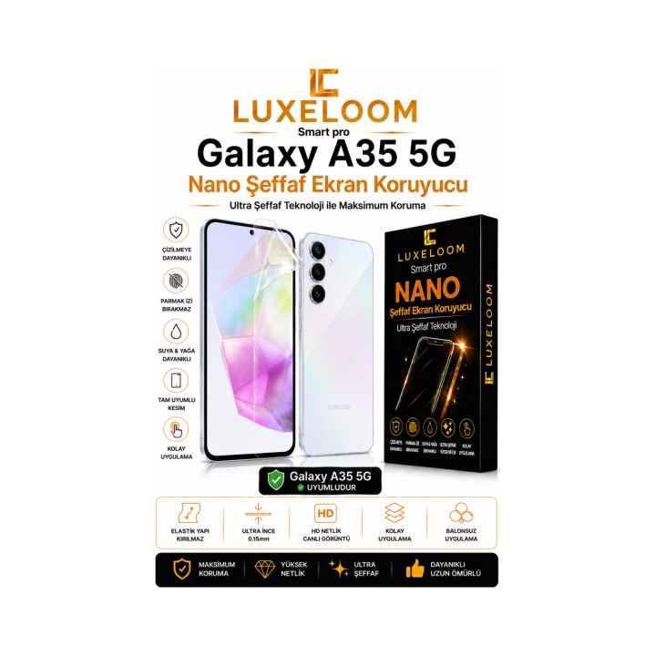 Samsung Galaxy A35 5G Smart Pro Nano Şeffaf Ekran Koruyucu