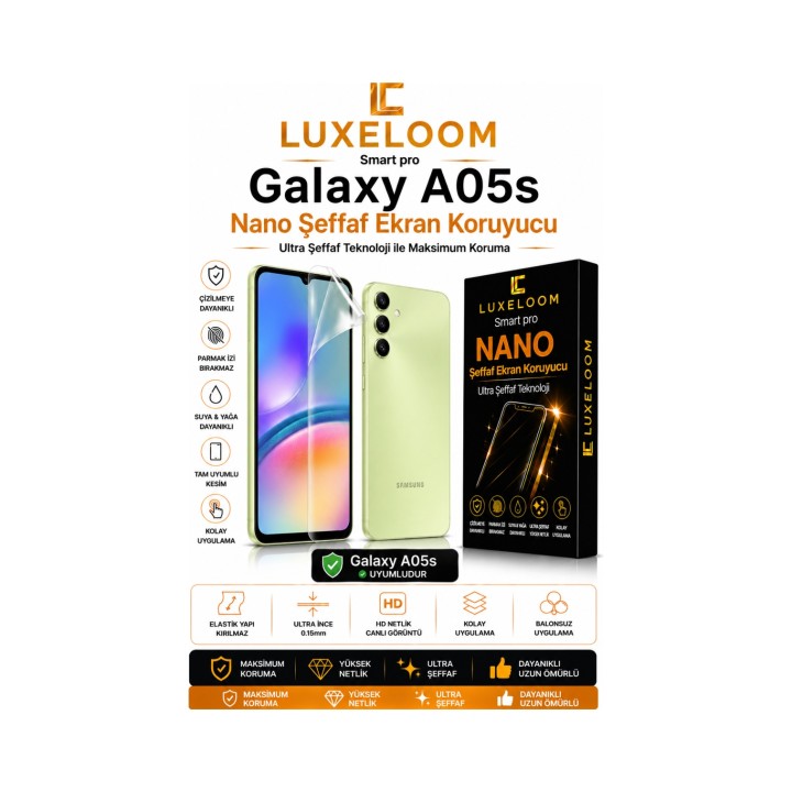 Samsung Galaxy A05s Uyumlu Smart Pro Nano Şeffaf Ekran Koruyucu (0.15m