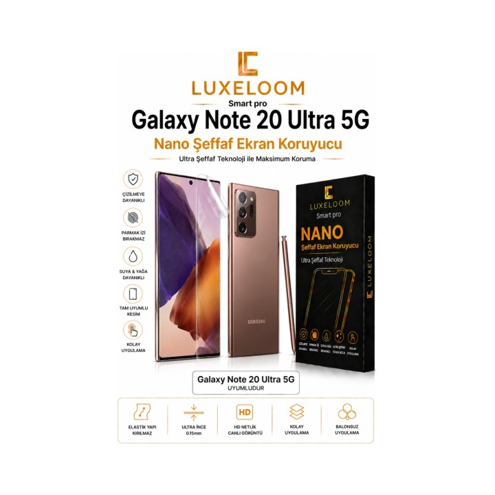 Samsung Galaxy Note 20 Ultra 5G Smart Pro Nano Şeffaf Ekran Koruyucu