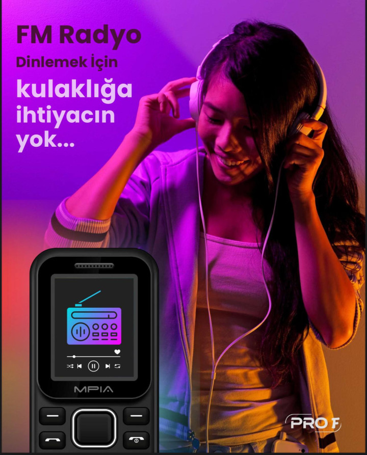 MPIA PRO F Tuşlu Telefon | FM Radyo, Bluetooth, Type-C Şarj