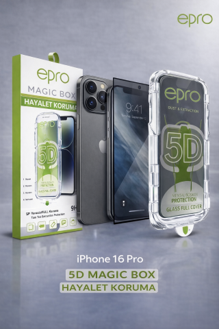 Epro iPhone 16 Pro 5D Ekran Koruyucu | Tam Korumalı Hayalet Cam