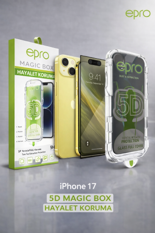 iPhone 17 Epro 5D Magic Box Hayalet Koruma Ekran Koruyucu