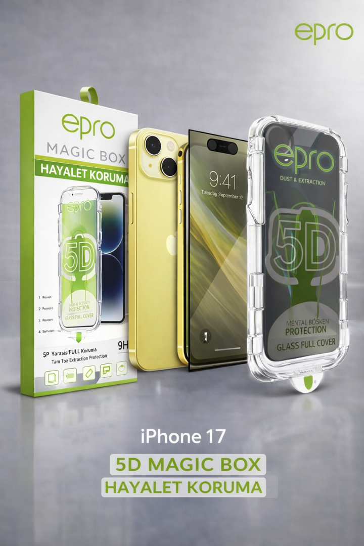 iPhone 17 Epro 5D Magic Box Hayalet Koruma Ekran Koruyucu