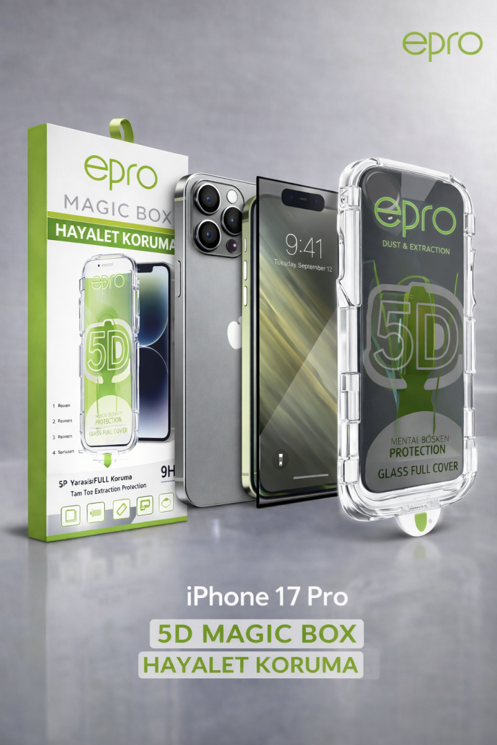 Epro iPhone 17 Pro 5D Hayalet Ekran Koruyucu
