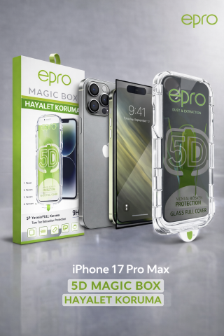 Epro iPhone 17 Pro Max Ekran Koruyucu 5D Magic Box Tam Korumalı