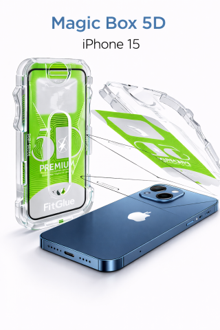 iPhone 15 Epro 5D Şeffaf Ekran Koruyucu Cam - Full Kaplama