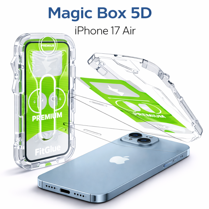 iPhone Air-Epro 5D Şeffaf Tam Yapışkan Ekran Koruyucu Cam