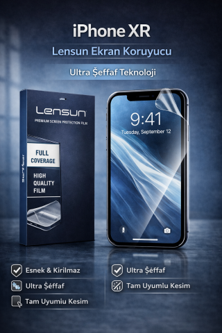 Lensun iPhone XR Ekran Koruyucu - Ultra Şeffaf & Kırılmaz