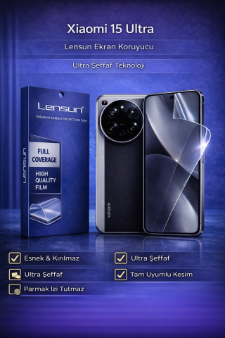 Xiaomi 15 Ultra Lensun Ultra Şeffaf Esnek Kırılmaz Ekran Koruyucu