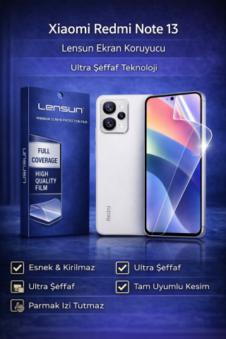 Xiaomi Redmi Note 13 Lensun Ekran Koruyucu - Ultra Şeffaf & Kırılmaz