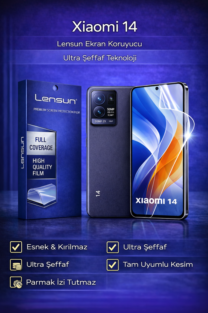 Xiaomi 14 Lensun Ultra Şeffaf Ekran Koruyucu Film