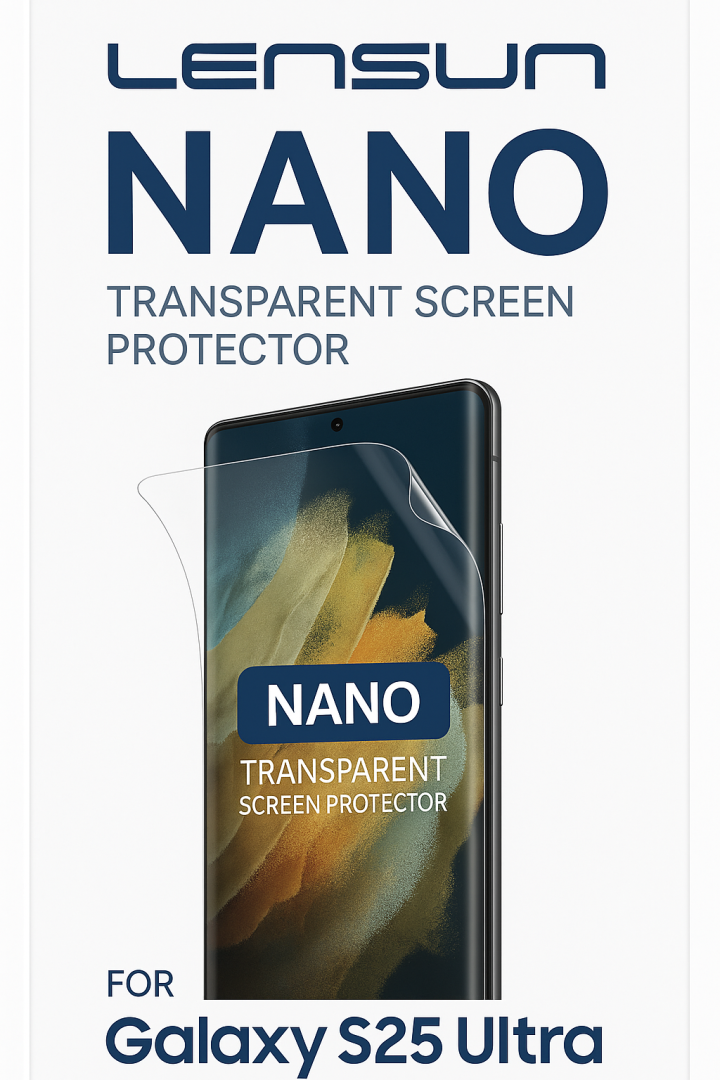 Galaxy Uyumlu S25 Ultra Lensun Nano Şeffaf Ekran Koruyucu