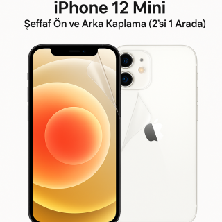 Lensun Nano Şeffaf Ön Ve Arka Kaplama Apple Uyumlu iPhone 12 Mini İkisi Bir