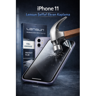 Lensun iPhone 11 Tam Kaplama Gizlilik Ekran Koruyucu